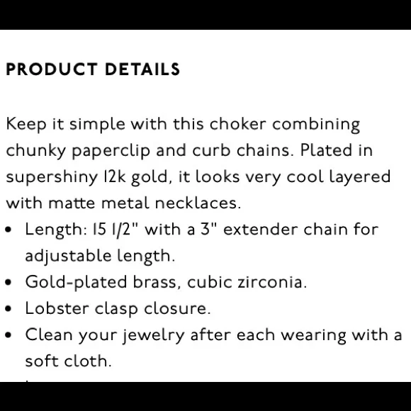 Madewell NWT Shiny Mixed Chain Choker Necklace - Picture 8 of 8